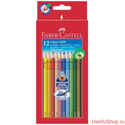 Карандаши цветные Faber-Castell, Colour Grip 2001, 12 цв., трёхгранные