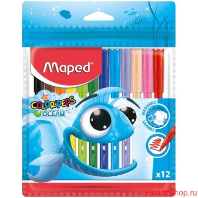 Фломастеры Maped, "Color'Peps", Ocean, 12 цв., пласт. упаковка  