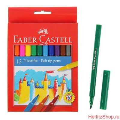 Фломастеры Faber-Castell, "Замок", 12 цв., карт. упаковка